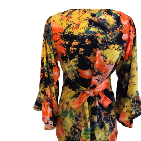 Betsy Johnson Multi Color Floral Blouse✨Size S - Picture 6 of 7